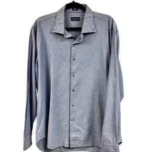 Men's Peter Millar Collection 100% Cotton XL Blue long sleeve button down shirt